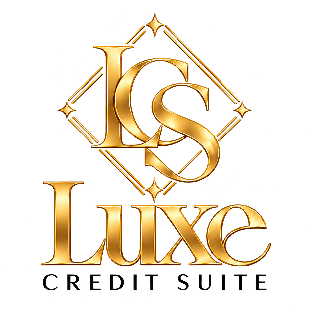 Luxe Credit Suite gold monogram